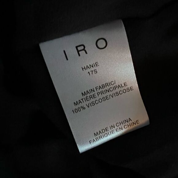 IRO Hanie cold-shoulder ruffled gauze mini dress Black FR 42 / US 10 MSRP $360 - Picture 10 of 12